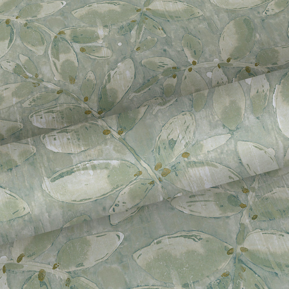 TAPETE gezeichnete Blätter 53 cm x 10,05 m - Grün, Papier (53/1000cm) - Sanders & Sanders