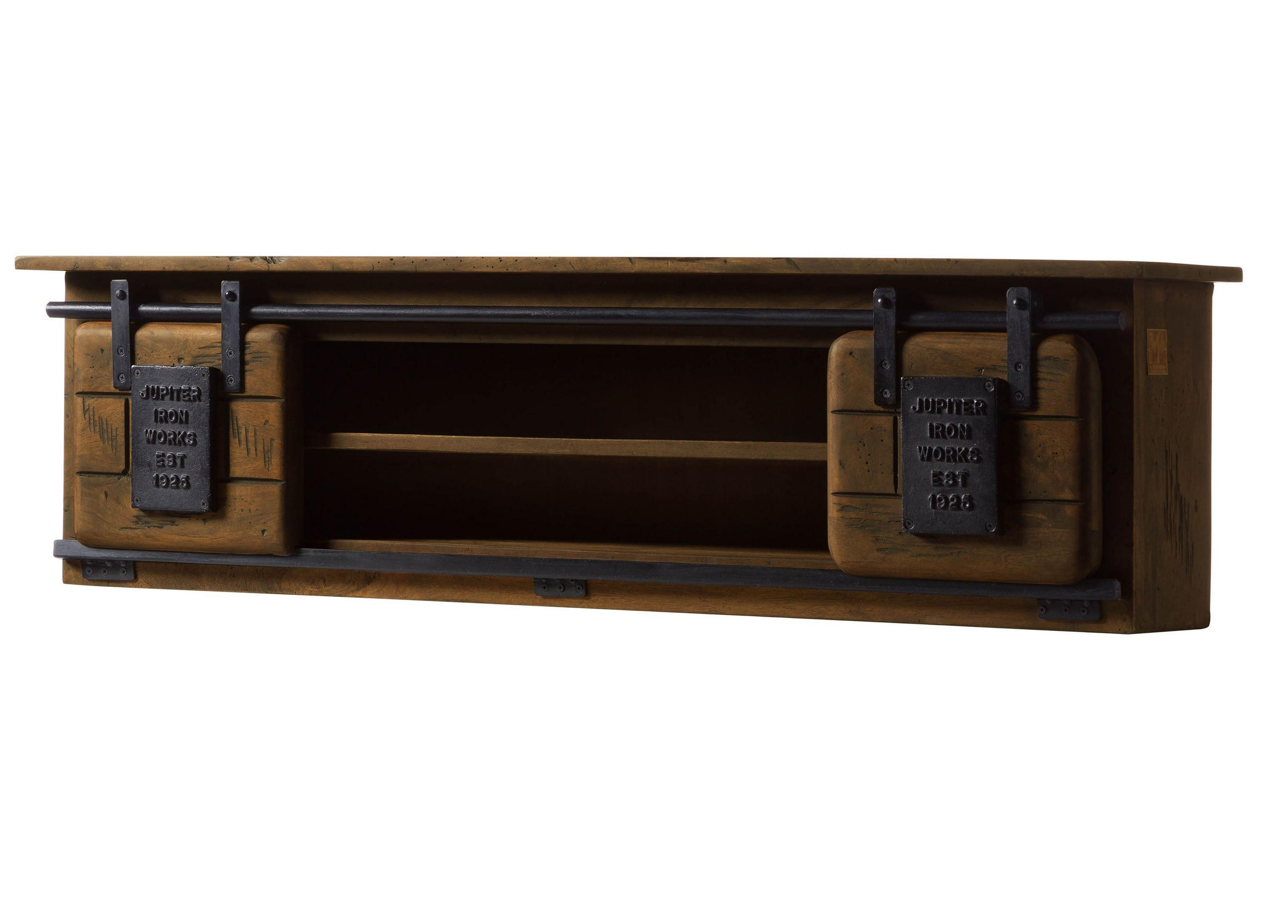 Massivmoebel24 Wandregal Braun 130x35x25 cm