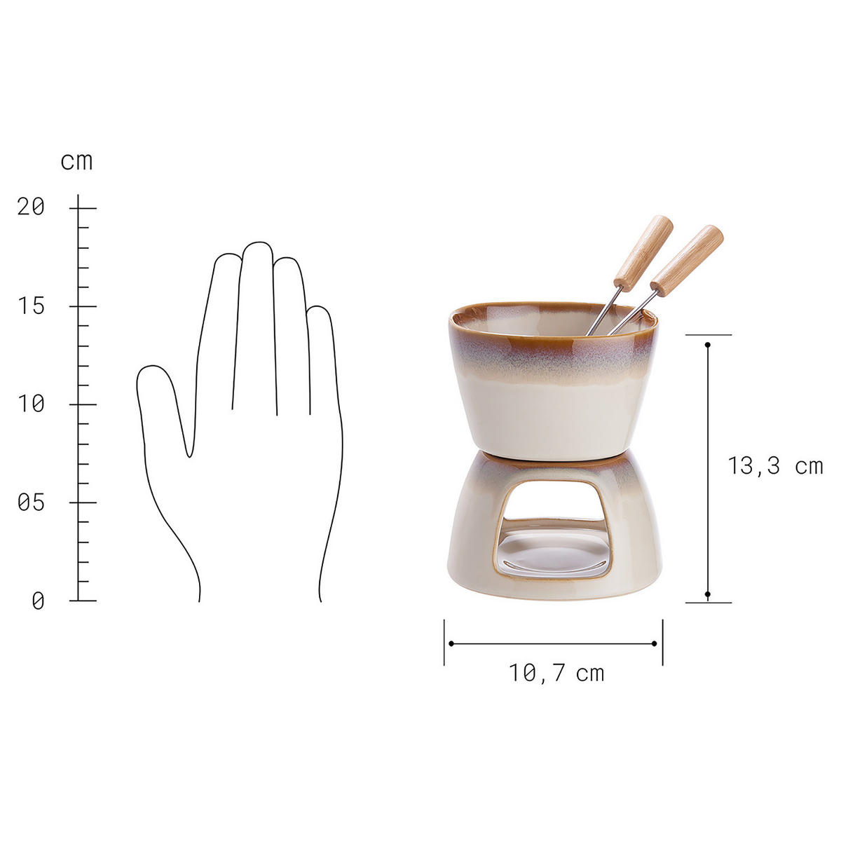 SCHOKOLADEN-FONDUE Au Chocolat - Beige, Keramik (11/13cm) - Butlers