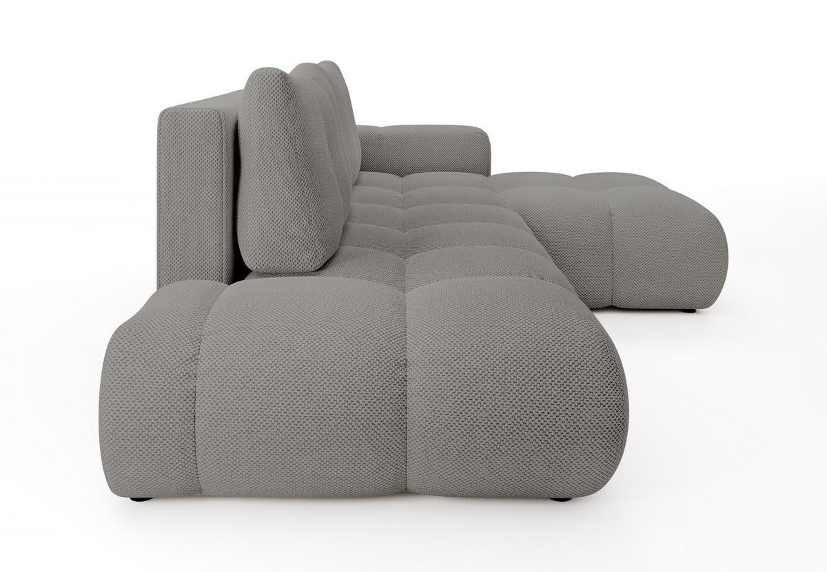 ECKSOFA L Form Hosio Grau 286/177/88 cm Rechts mit Schlaffunktion - Schwarz/Grau, Kunststoff/Textil (286/177cm) - AX Living