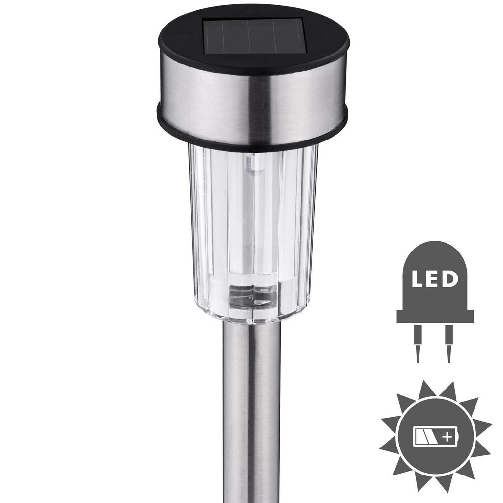 Thumbnail - tectake Led-Solarlampen, Silber, Metall, Quadratisch, 4.7x37x4.7 cm, CE, Lampen & Leuchten, Außenbeleuchtung, Außenleuch...