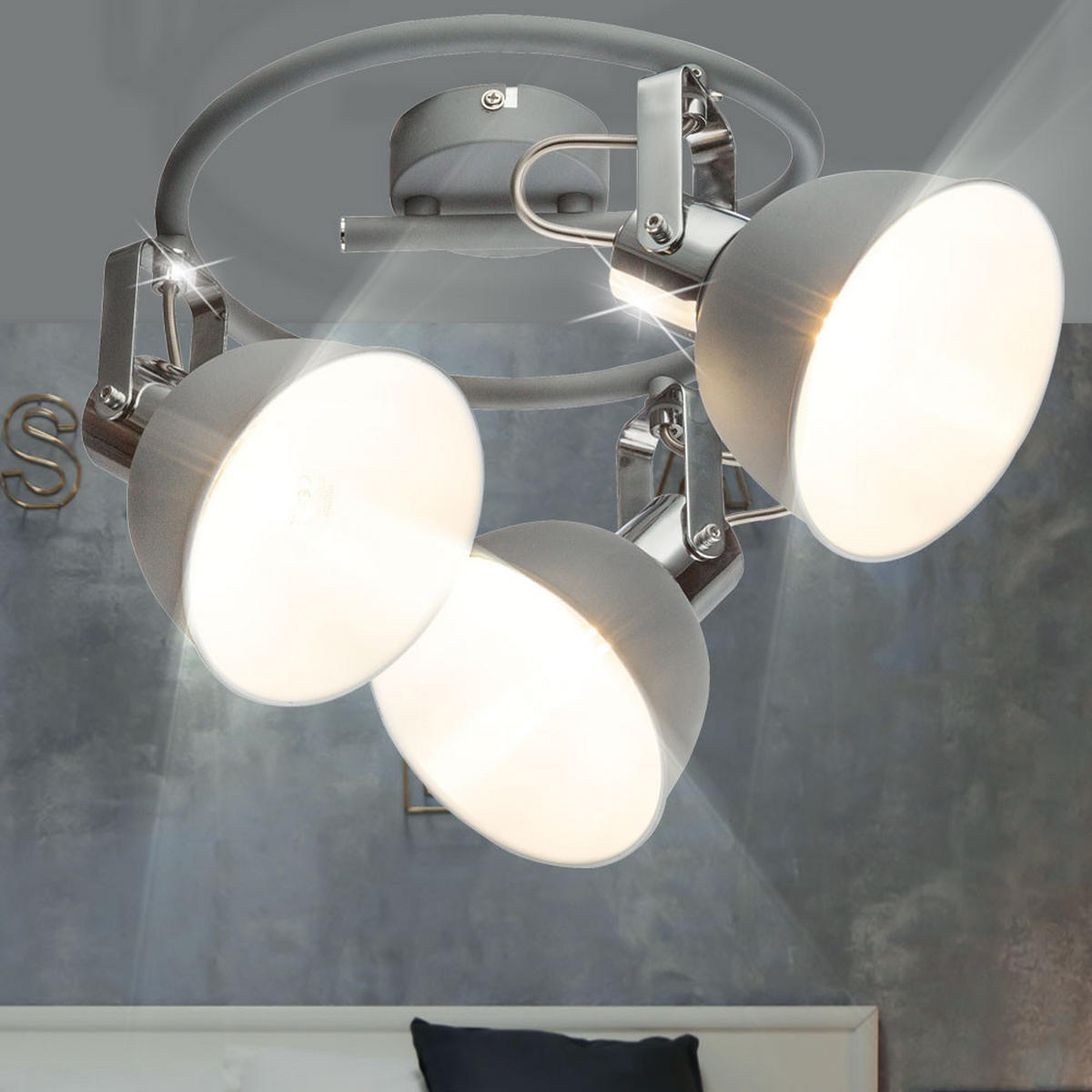 DECKENLEUCHTE GERDA Metall Grau - Grau, Metall (45/45/19cm) - Globo Lighting