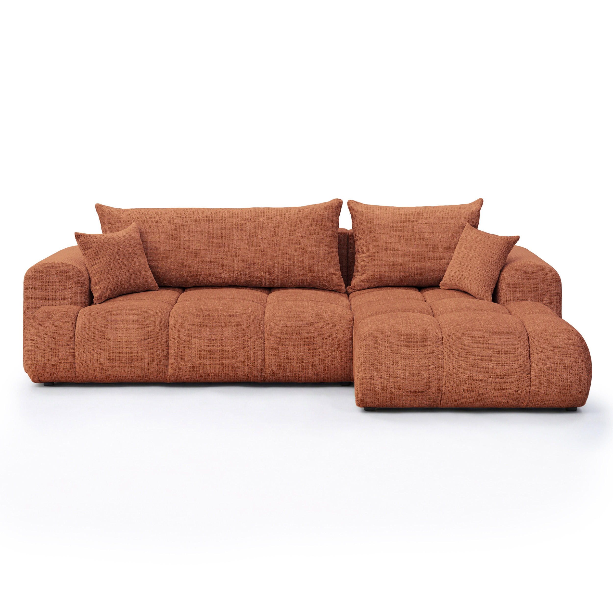 ECKSOFA MILANO mit Schlaffunktion und Bettkasten Orange - Orange, Holzwerkstoff/Kunststoff (250/90cm) - Idohome