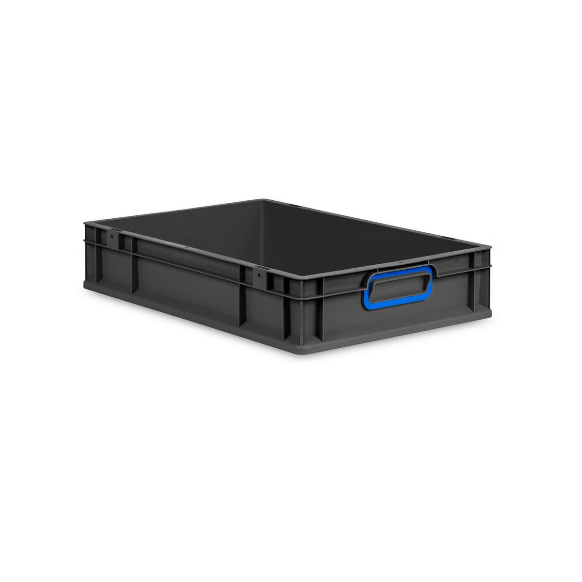 EUROBOX NextGen Color 12x40x60 cm 23 Liter Griffe blau zu, Schwarz - Blau/Schwarz, Kunststoff (40/12/60cm) - PROREGAL