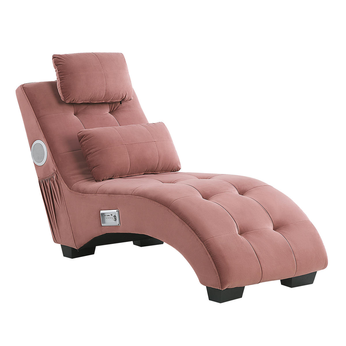 CHAISELONGUE Samtstoff Rosa Simorre - Rosa, Textil (157/82/66cm) - Beliani