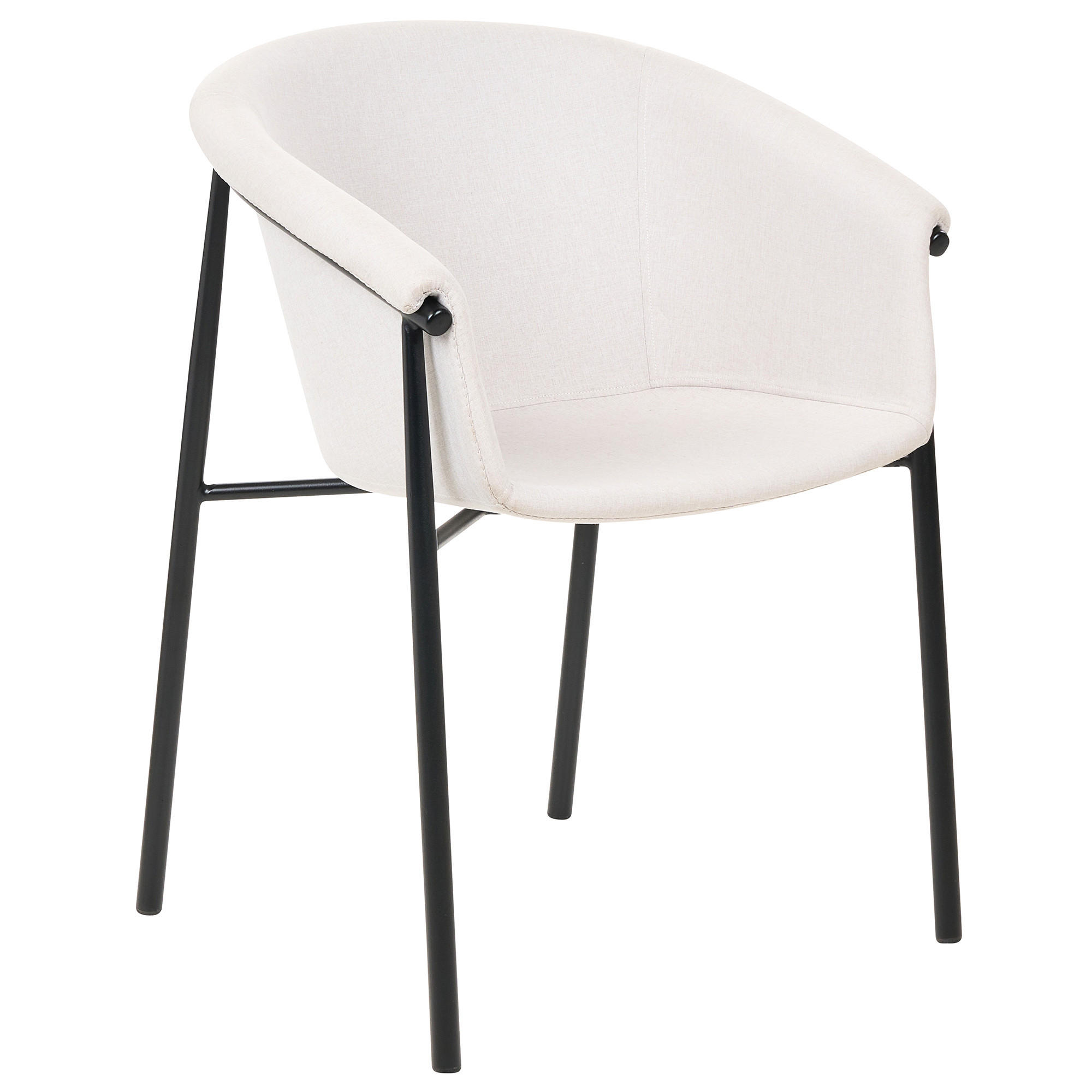 ESSZIMMERSTUHL 2er-Set Polyester Beige Ames - Beige, Textil/Metall (57/80/56cm) - Beliani