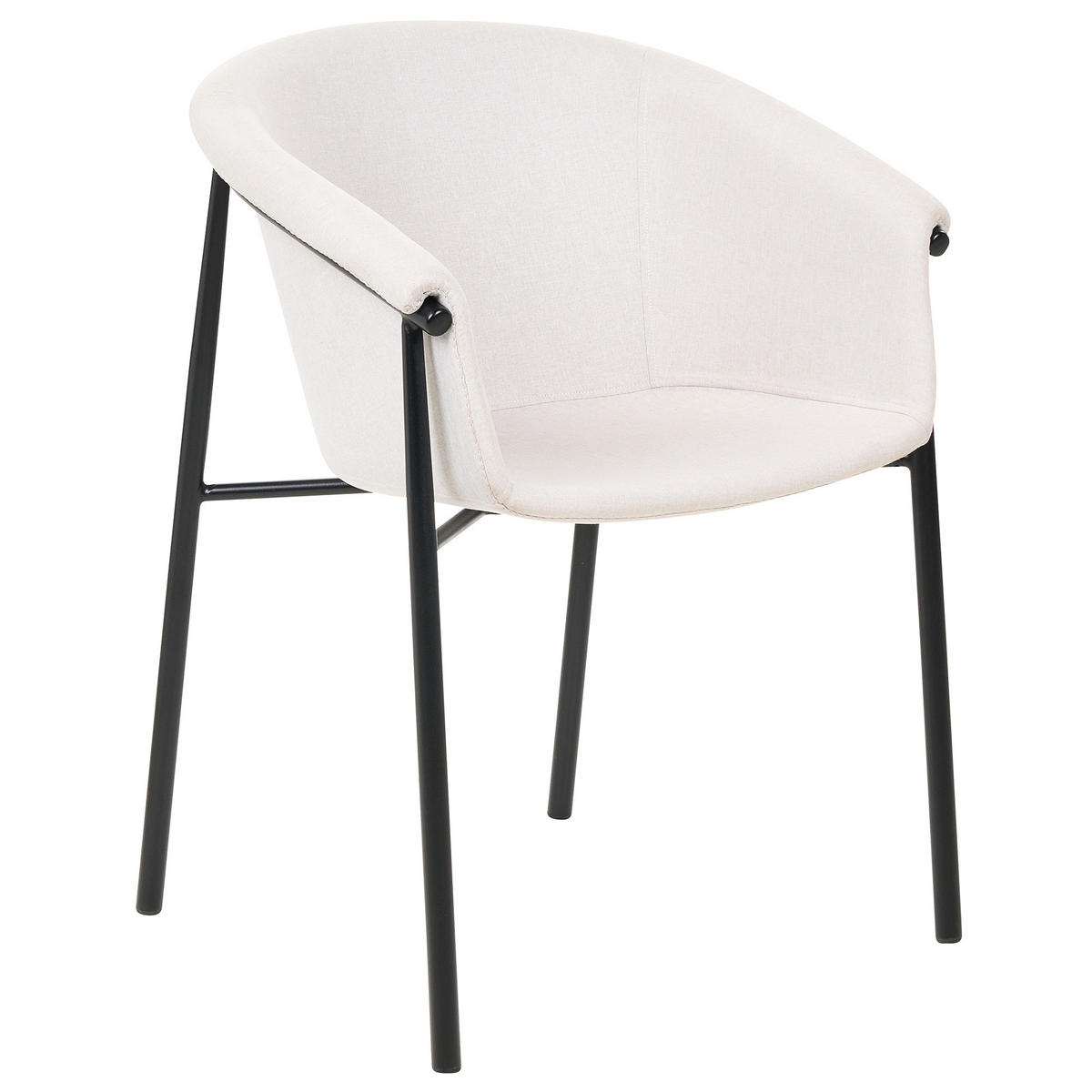 ESSZIMMERSTUHL 2er-Set Polyester Beige Ames - Beige, Textil/Metall (57/80/56cm) - Beliani