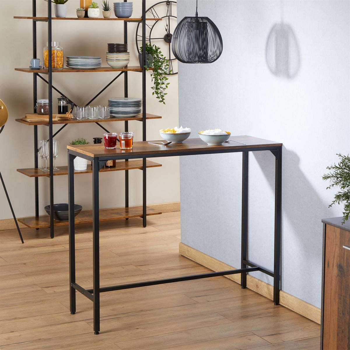 BARTISCH BRAGA - Dunkelbraun/Schwarz, Holzwerkstoff/Metall (110/92/40cm) - CARO-Möbel