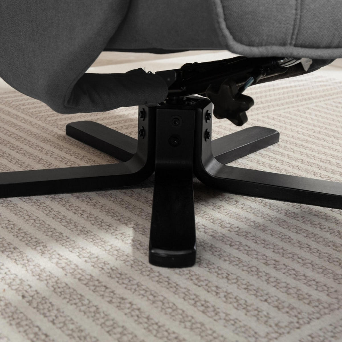 RELAXSESSEL Polyester mit Hocker 360° drehbar, 135° verstellbar 67/87/96 cm Dunkelgrau - Dunkelgrau, Textil (67/96/87cm) - Redom