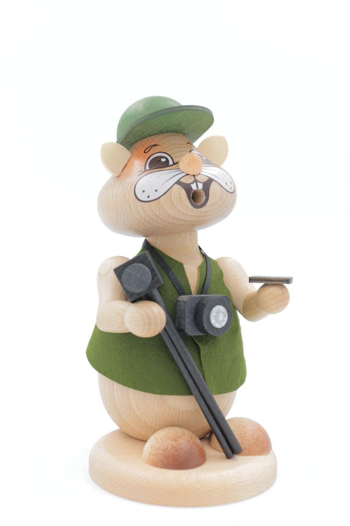 RAUCHFIGUR Hamster Fotograf 18 cm - Multicolor, Holz (12/18/0.1cm)