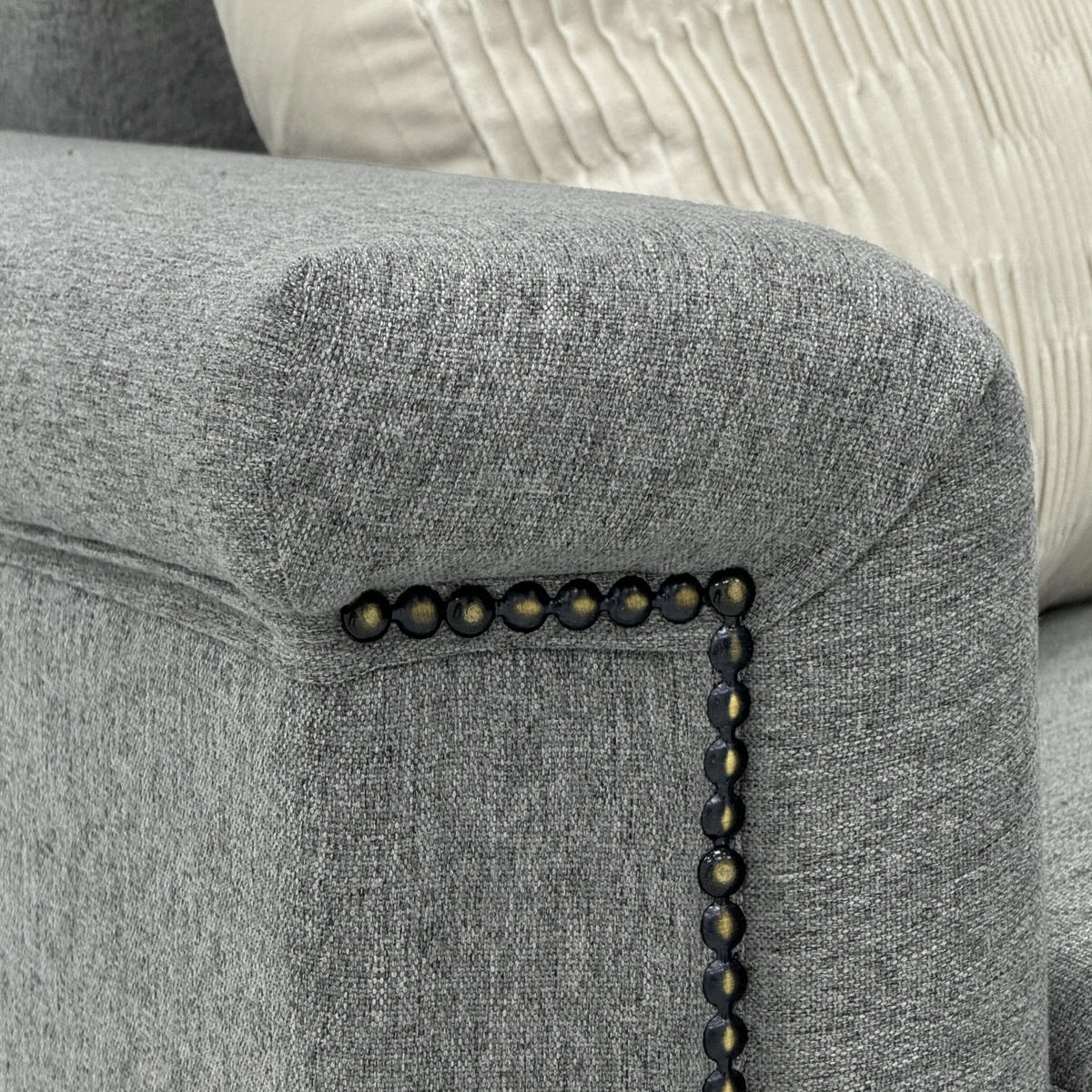 2-SITZER SOFA Leinen Hellgrau mit Metallfüßen - Hellgrau, Holzwerkstoff/Textil (172/81.5/73.5cm) - WISHDOR