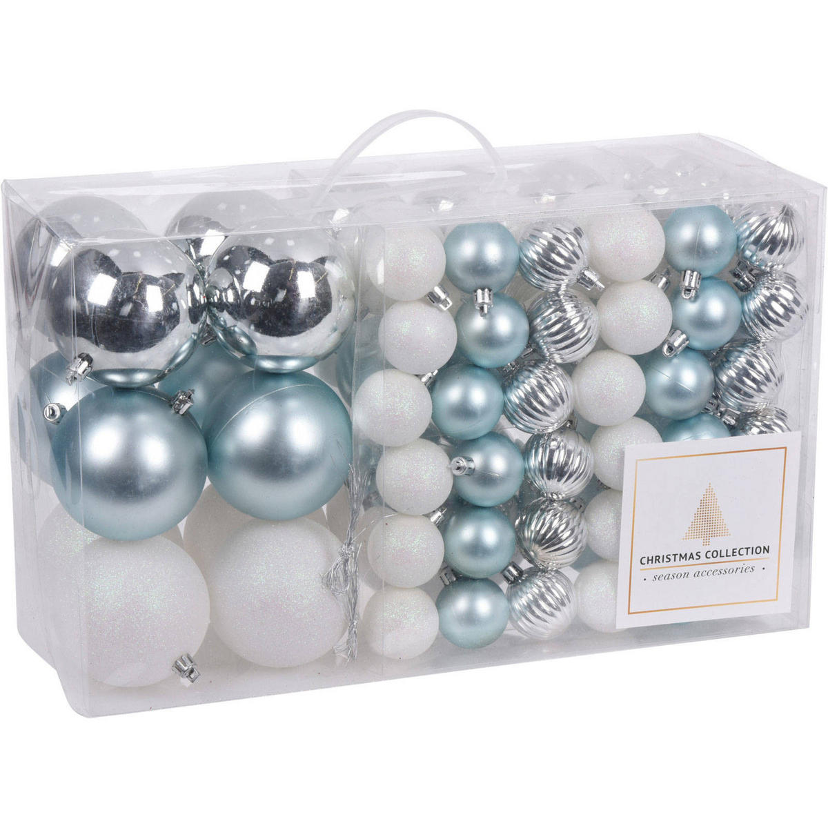 WEIHNACHTSKUGELN 94er-Set - Weiß, Kunststoff (4/4/4cm) - Excellent Houseware