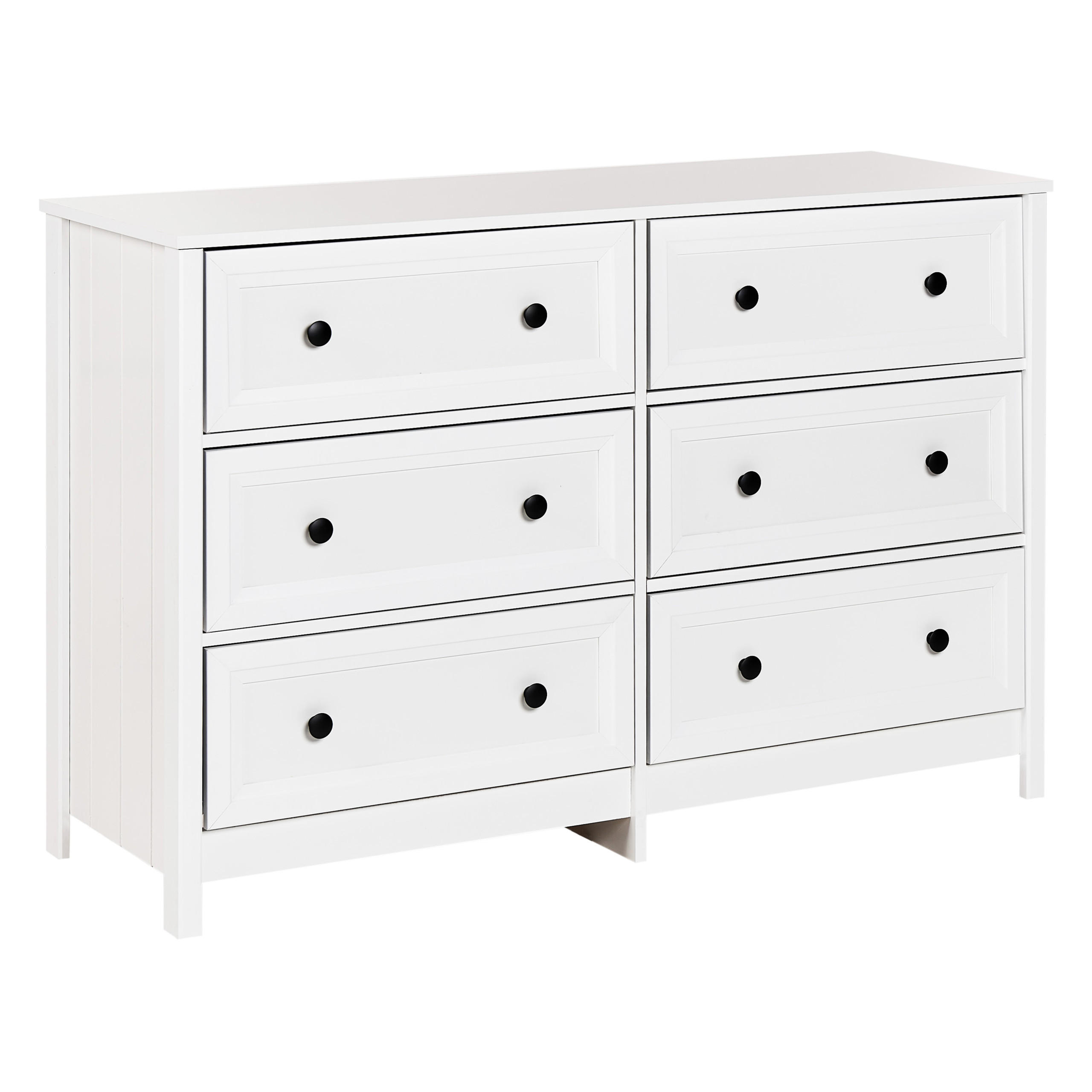 KOMODA s 6 zásuvkami Bílá Hazelvale - bílá, kompozitní dřevo (120/80/45cm) - Beliani