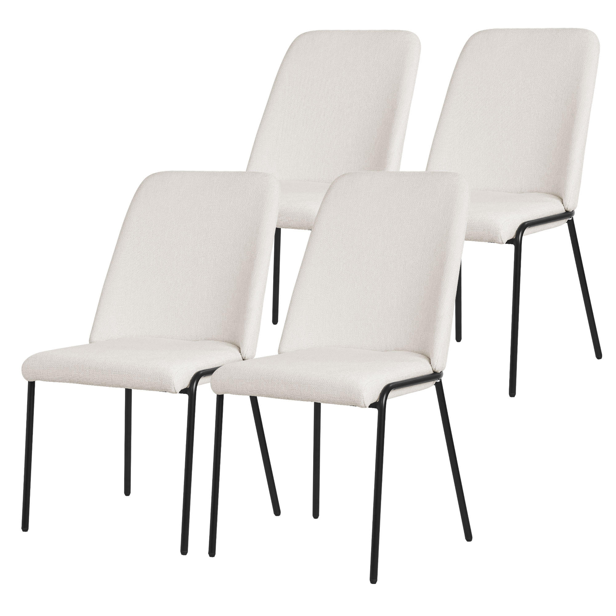ML-DESIGN JÍDELNÍ ŽIDLE, sada 4 ks, béžová, s látkovým potahem