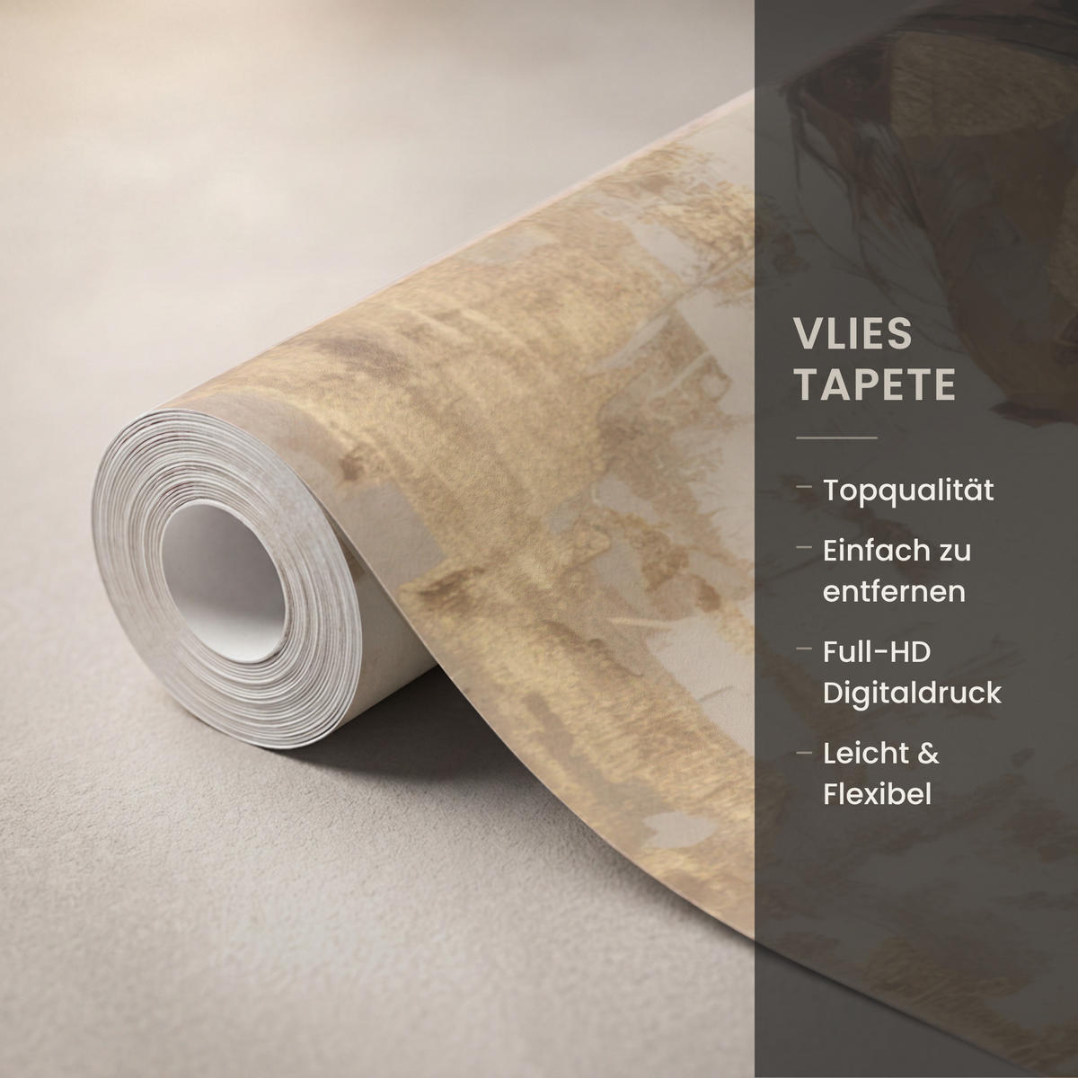 TAPETE - Frau - Gold - Abstrakt - Textur - 200x280 cm - Goldfarben, Papier (200/280cm) - OnlyWow