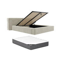 BETT mit Bettkasten - 2 Personen - stoff - beige Timano - Weiß, Textil (140/190cm) - Vente-Unique