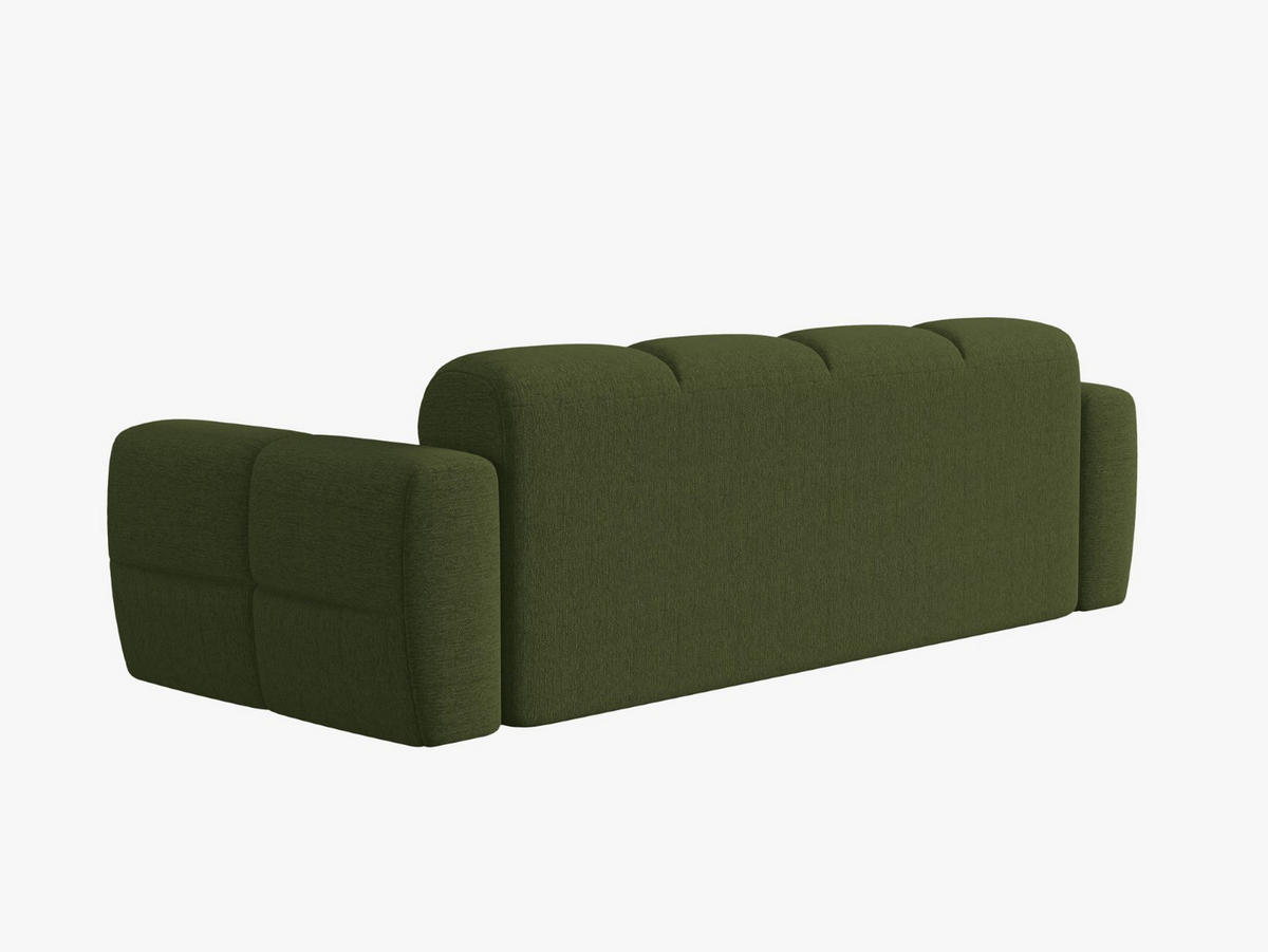 SOFA Lisa aus strukturiertem Stoff grün meliert 4 Sitzplätze - Grün, Textil (256/77/101cm) - Micadoni
