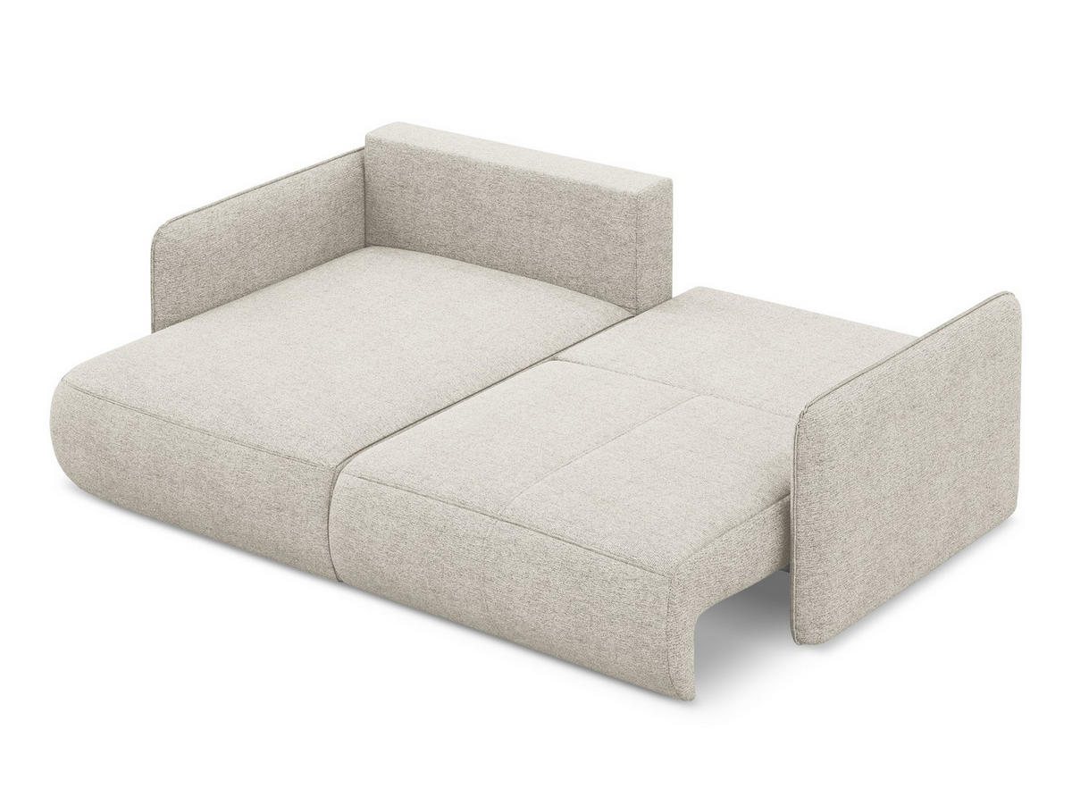 ECKSOFA mit Schlaffunktion Chenille Stoff Grau - Silberfarben/Schwarz, Kunststoff/Textil (148/207cm) - Makamii