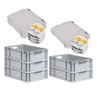 EUROBOX 5x Nextgen Economy Mit Scharnierdeckel Grau/Gelb Griffe Offen 34 Liter - Gelb, Kunststoff (40/17/60cm) - PROREGAL