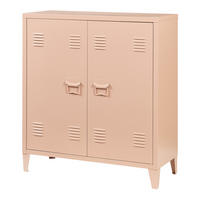 METALLSCHRANK Oripää - Hellbraun, Metall (80/90/33cm) - [en.casa]