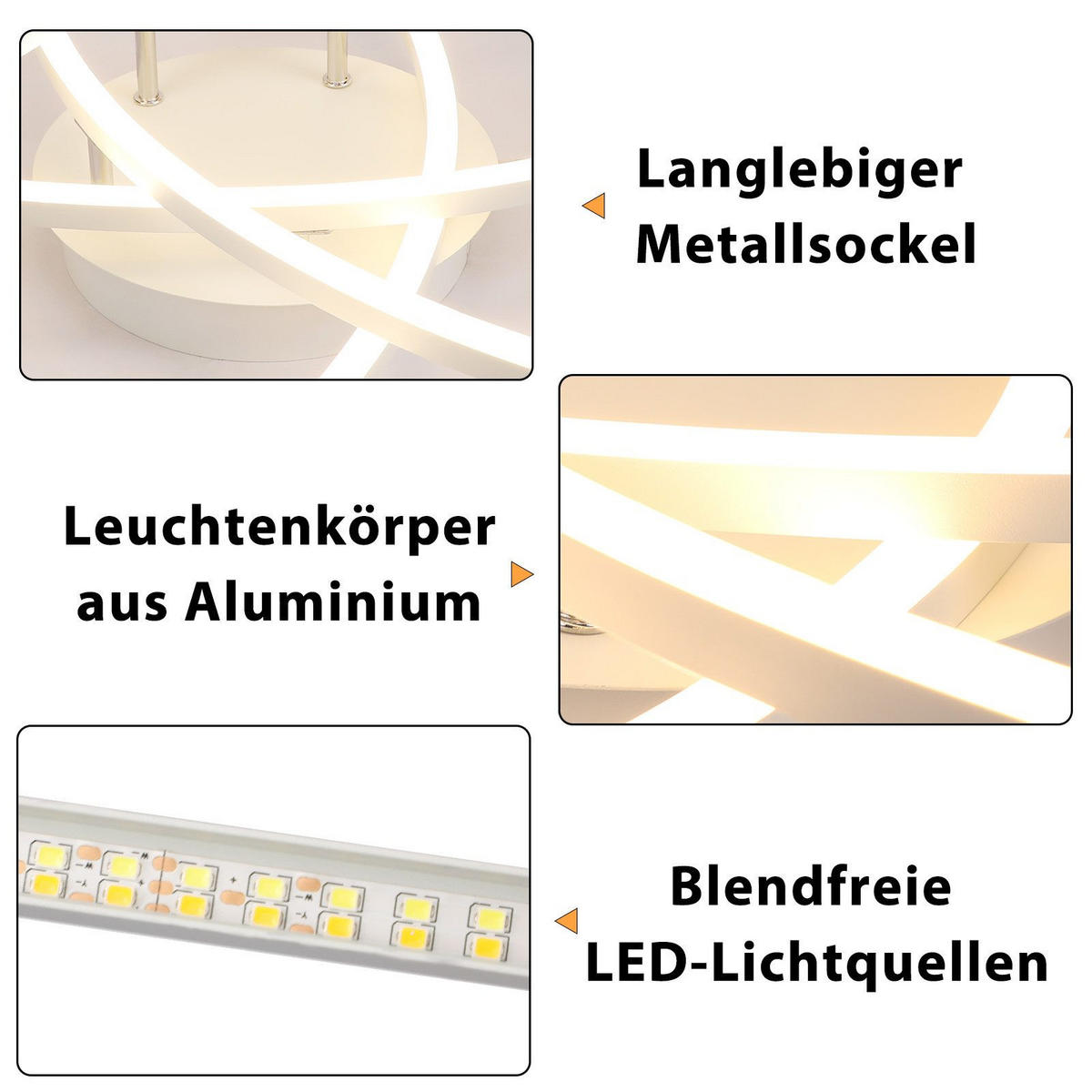 LED-DECKENLEUCHTE Mack 52/52/13cm - Weiß, Metall (52/52/13cm) - Nettlife