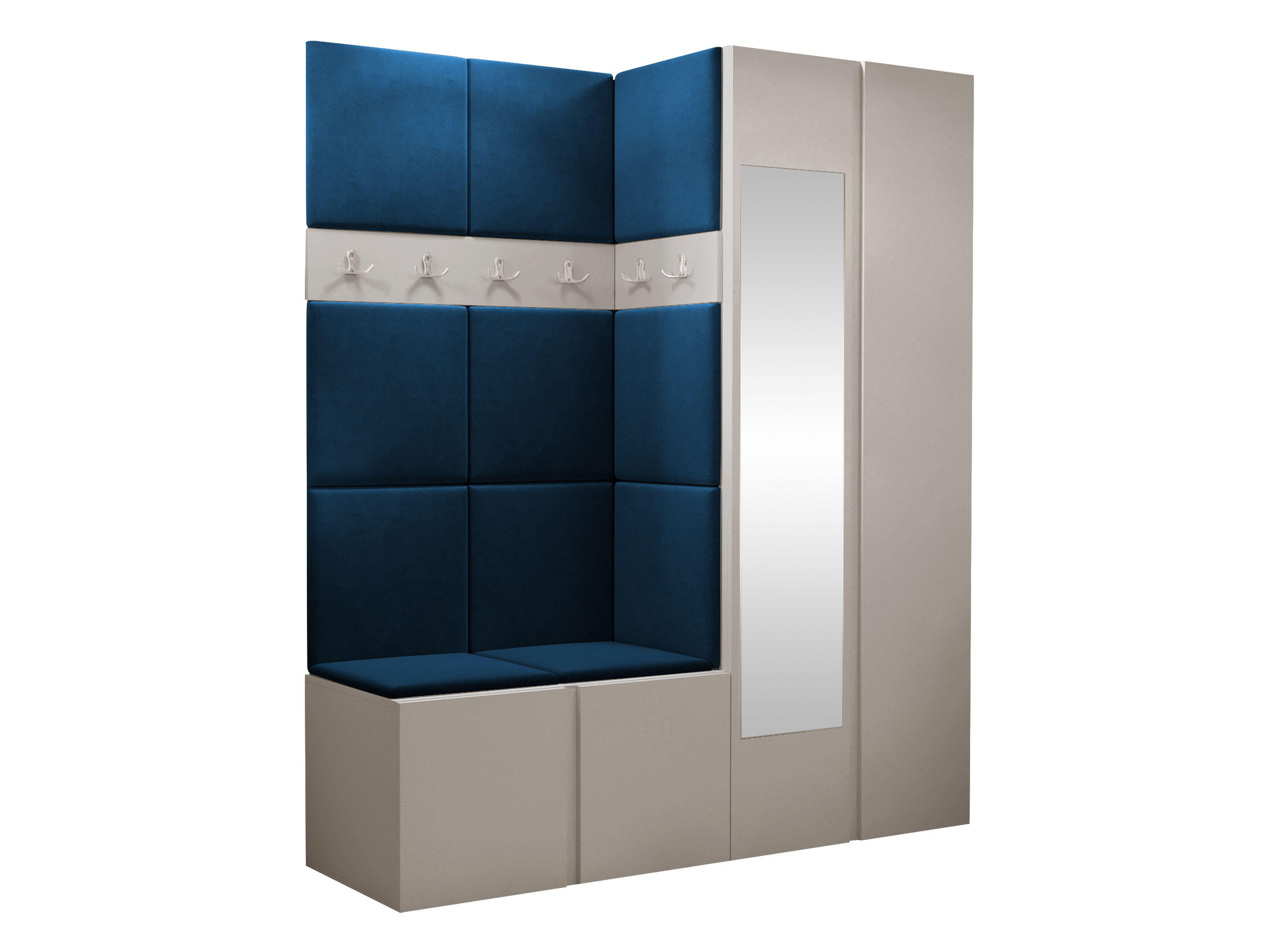 GARDEROBEN-SET Orion XII - Kaschmir/Blau, Holzwerkstoff/Kunststoff (158/186/46cm) - MIRJAN24