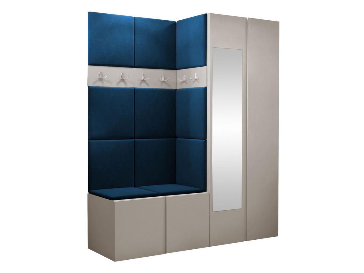 GARDEROBEN-SET Orion XII - Kaschmir/Blau, Holzwerkstoff/Kunststoff (158/186/46cm) - MIRJAN24