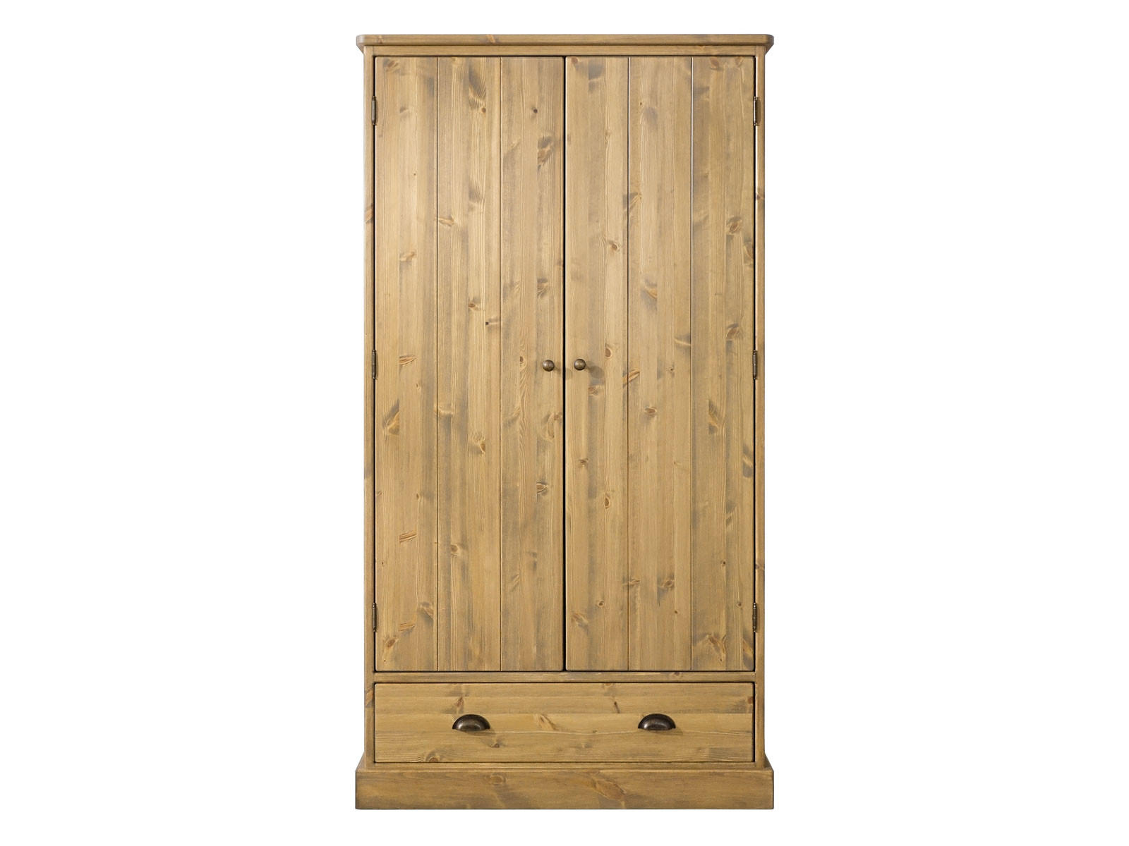 KLEIDERSCHRANK aus Massivholz Dakota - Hellbraun, Holz (105/190/60cm) - Seart