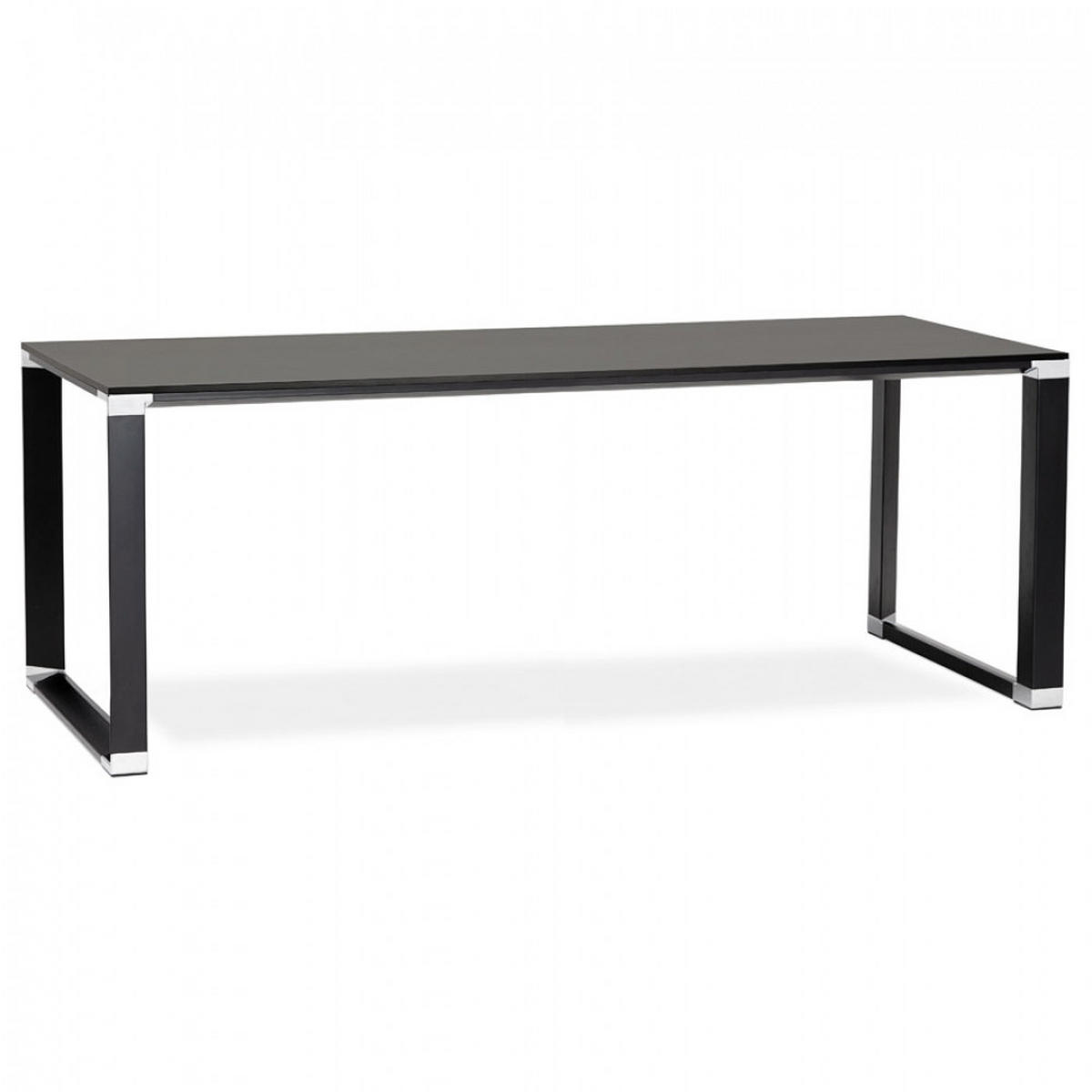 SCHREIBTISCH Schwarz 200x100x74 cm - Schwarz, Holz/Metall (200/100/74cm) - AlterEgo