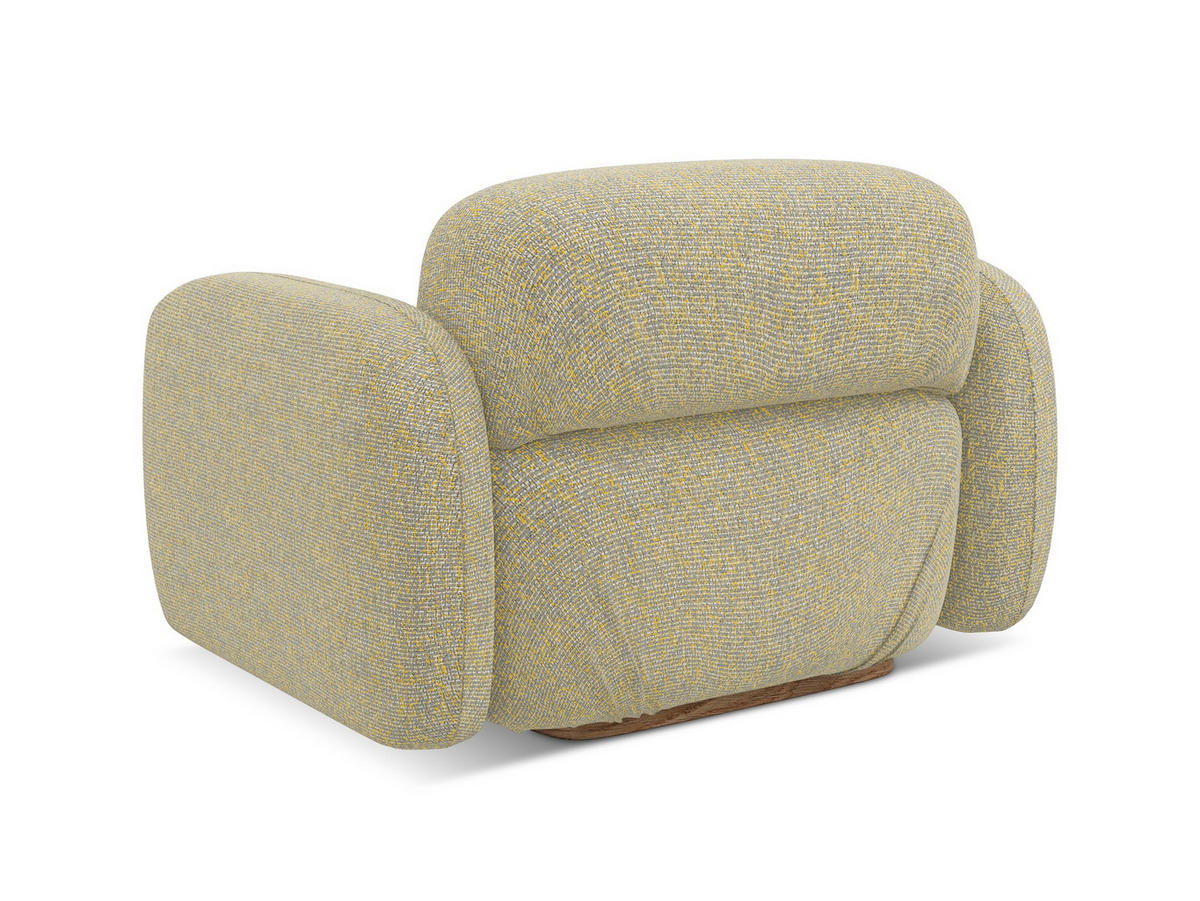 SESSEL Strukturstoff Stoff Gelb - Currygelb/Gelb, Holz/Textil (110/73/95cm) - Makamii