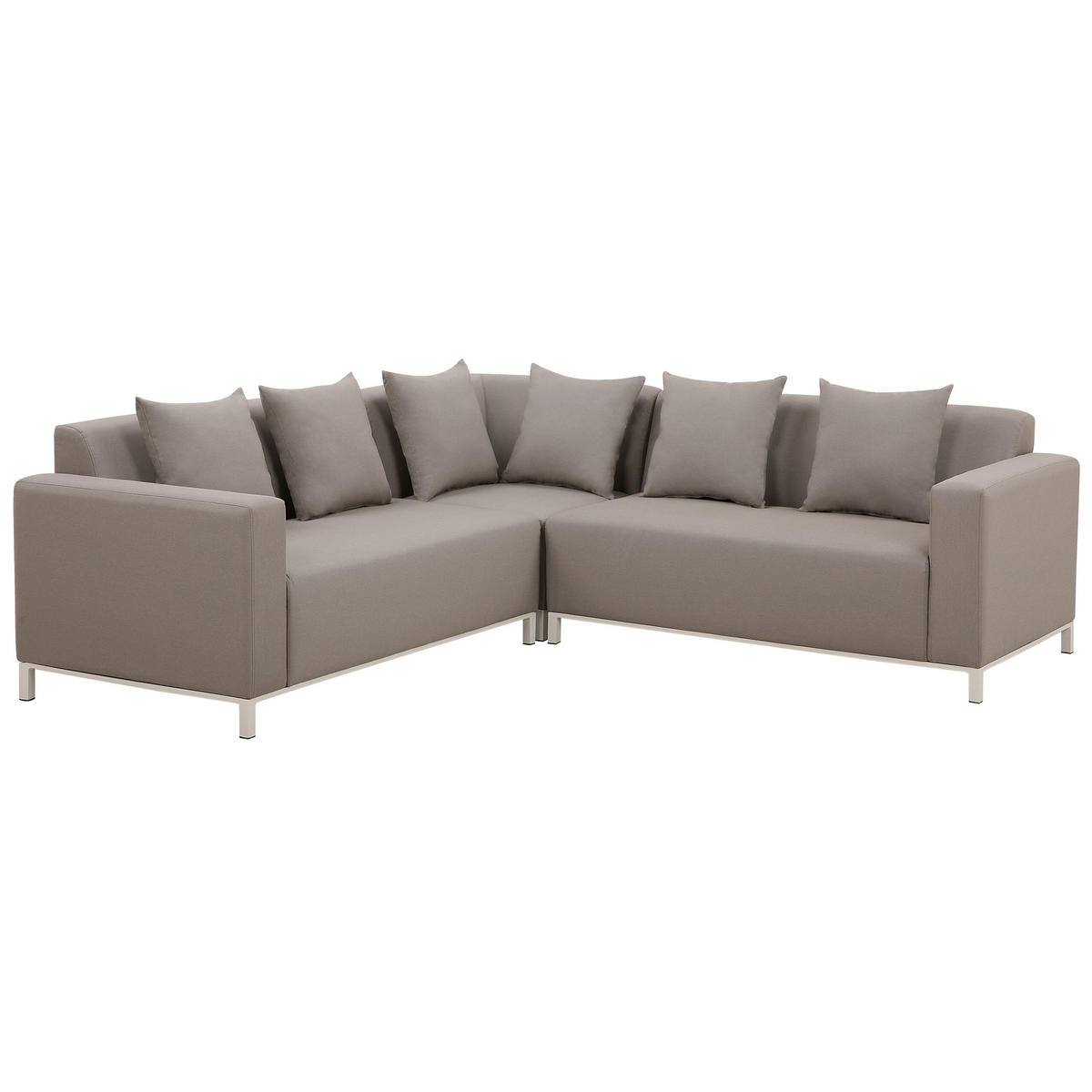 LOUNGE SET 5-Sitzer cremeweiß linksseitig modular Belize - Creme, Textil - Beliani
