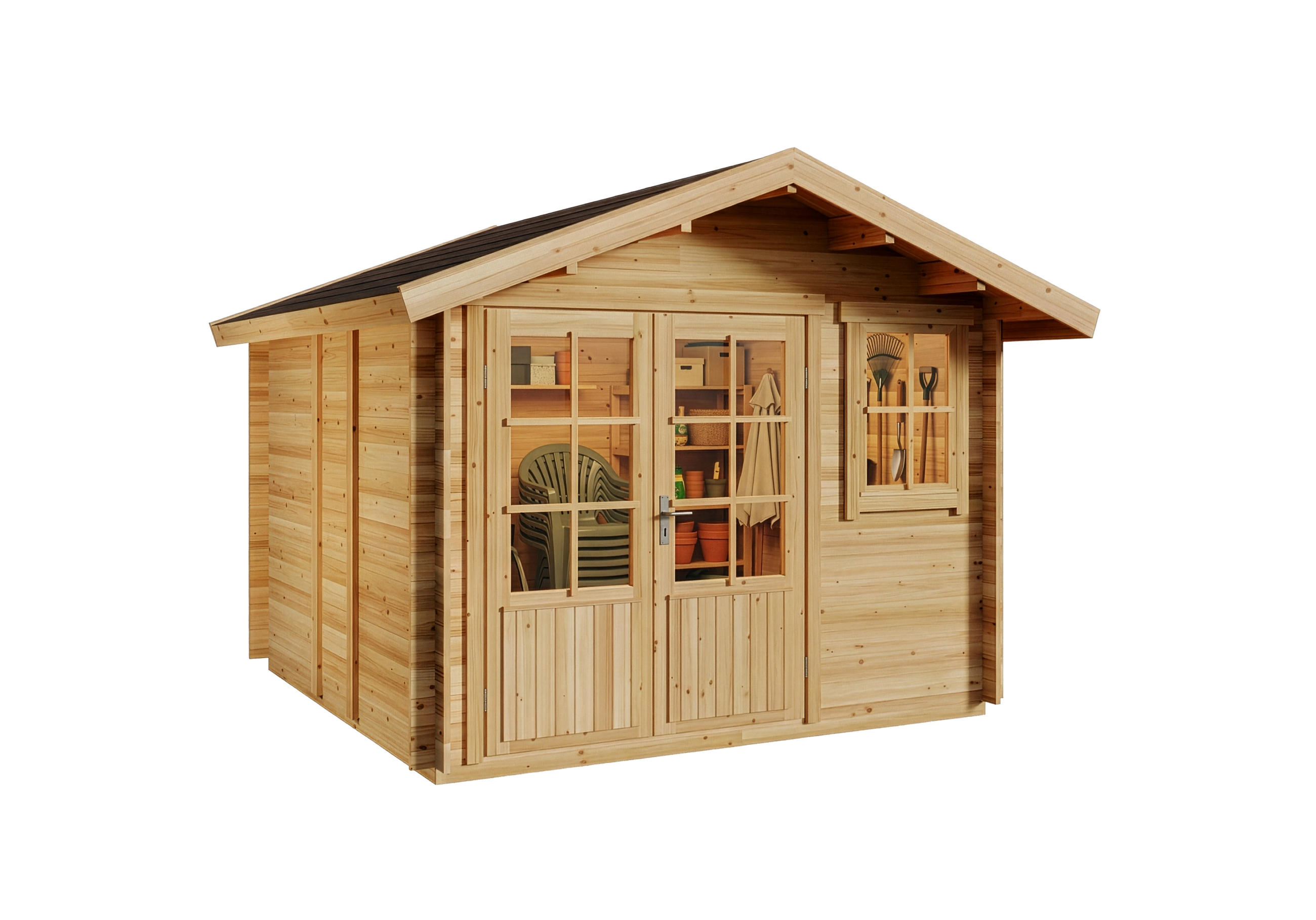 Alpholz Gartenhaus Natur 331x245x331 cm