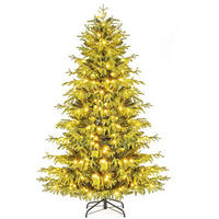 WEIHNACHTSBAUM mit 270 warmweißen LEDs 180cm Grün - Grün, Metall (180cm) - COSTWAY