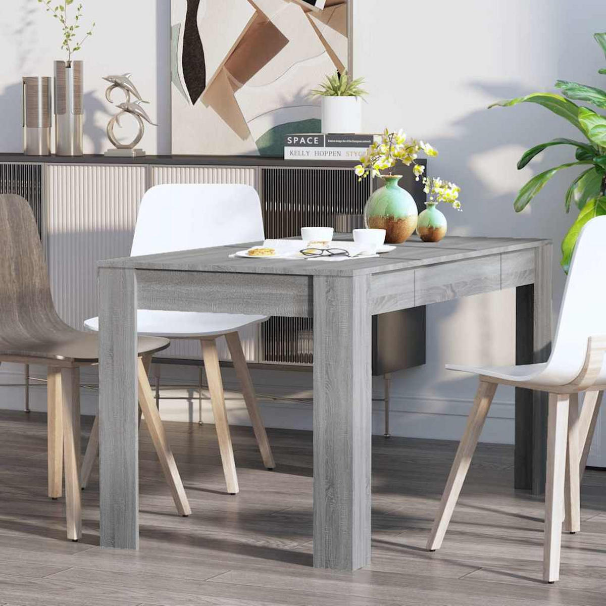 ESSTISCH Grau Sonoma 140/74,5/76 Cm Holzwerkstoff - Grau, Holzwerkstoff (140/74.5/76cm) - vidaXL
