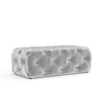 POUF Cosimo Hellgrau Chenille - Hellgrau/Schwarz, Holz/Holzwerkstoff (130/39/65cm) - Maison de Reve