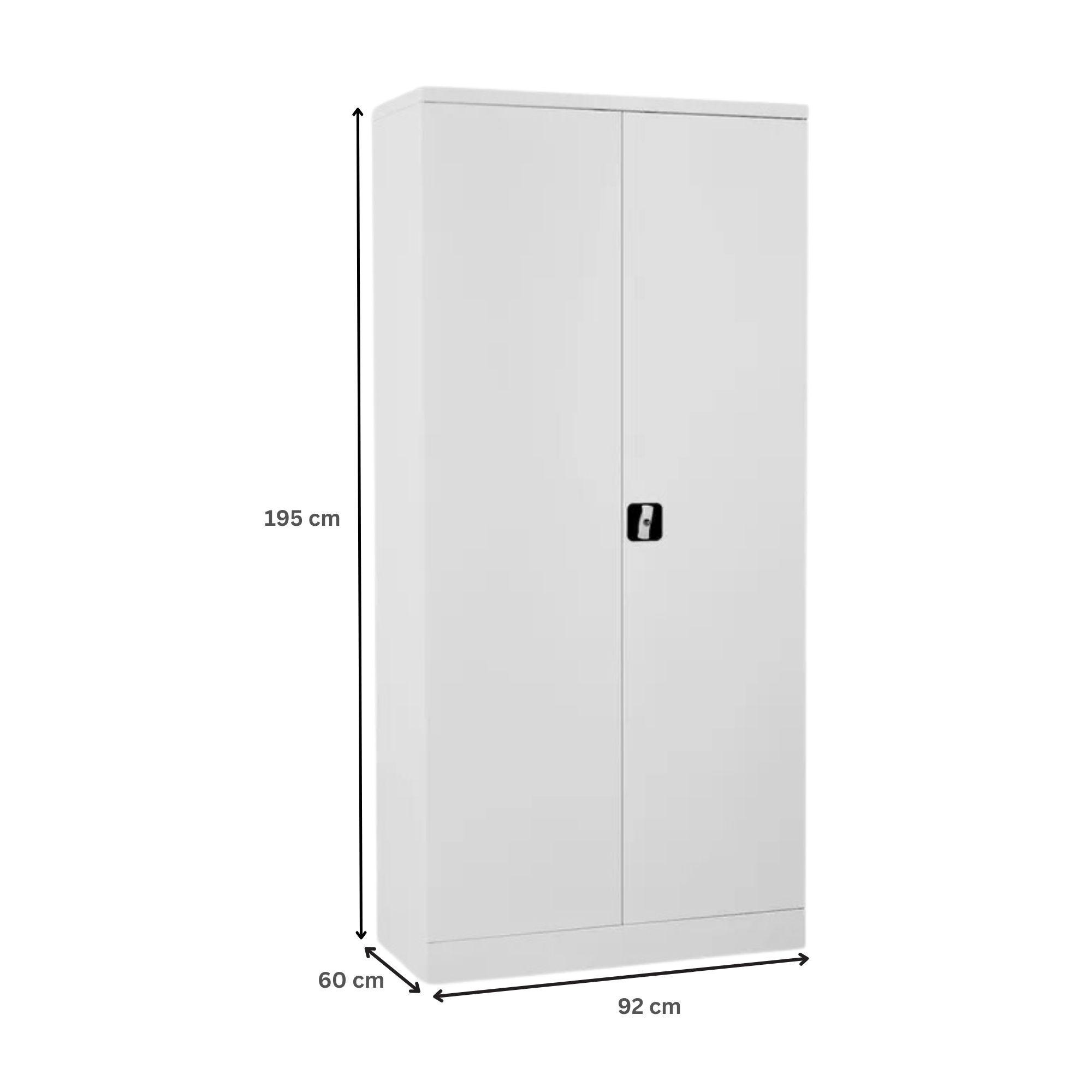 STAHLSCHRANK Bee mit 8 lackierten Fachböden 195x92x60 cm Korpusfarbe Verkehrsweiß Frontfarbe Verkehrsweiß - Weiß, Metall (92/195/60cm)