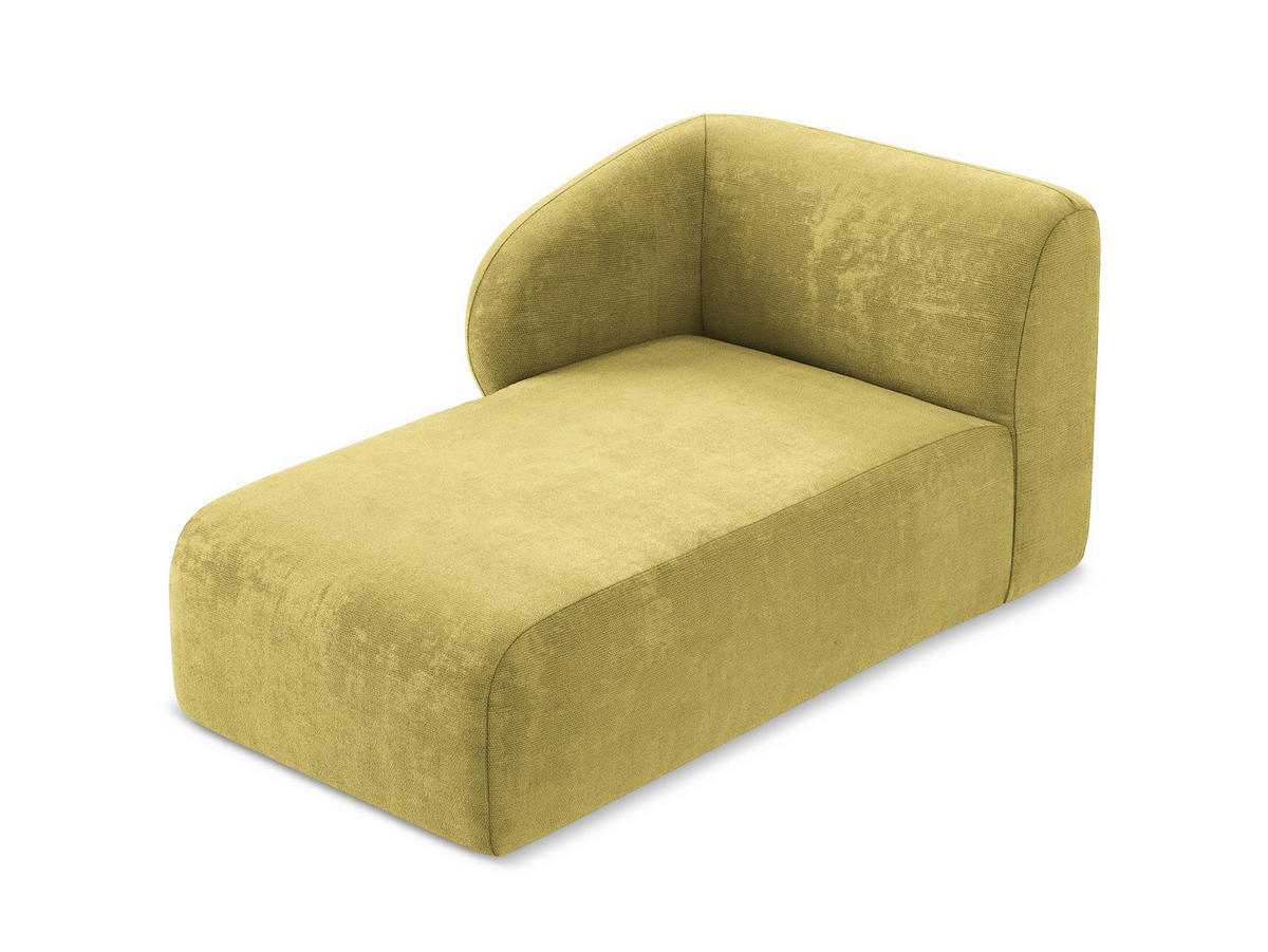 SOFAELEMENT Links Chenille Stoff Grün - Limette/Schwarz, Holzwerkstoff/Kunststoff (91/75/166cm) - Makamii