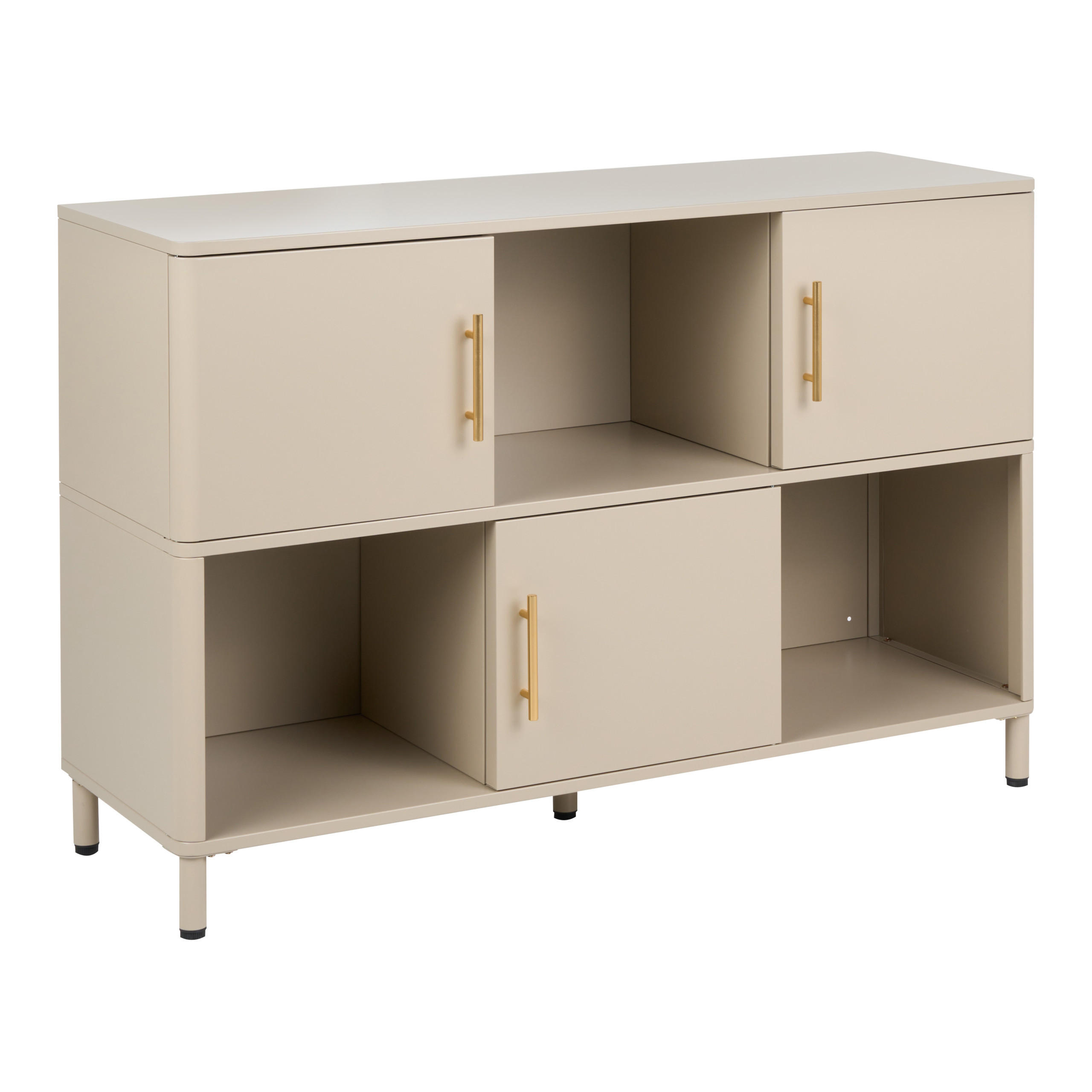 SIDEBOARD se 3 dveřmi Kov Béžový Ombura - béžová, kov (120/80/40cm) - Beliani