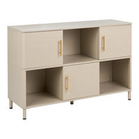 SIDEBOARD se 3 dveřmi Kov Béžový Ombura - béžová, kov (120/80/40cm) - Beliani