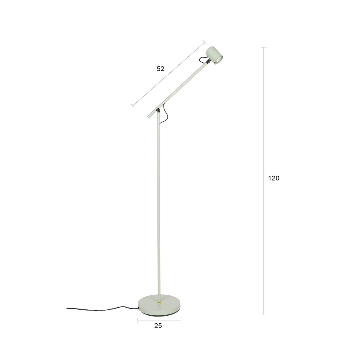 STEHLAMPE Aero Grün - Grün, Metall (57.5/25/120cm) - Housecraft Living