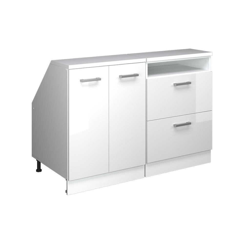 KÖKSSKÅP FÖR SLUTTANDE TAK R-Line Vit högblank 120 cm Set om 2 skåpstommar 60 cm djup Vit högglans, Vit 83.8/120/60 cm