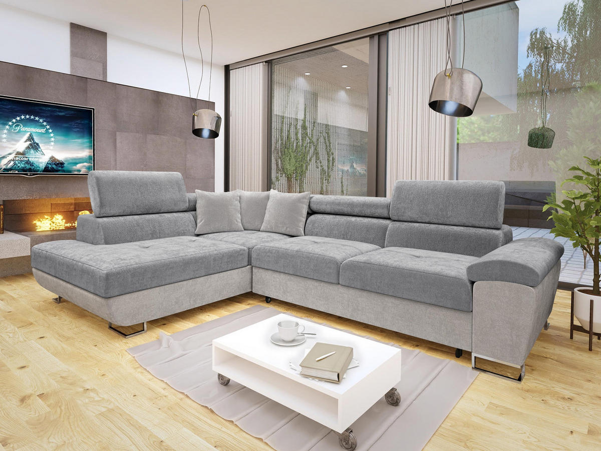 ECKSOFA Cotere Premium, Seite: Links - Hellgrau, Holz/Textil (270/202cm) - MIRJAN24