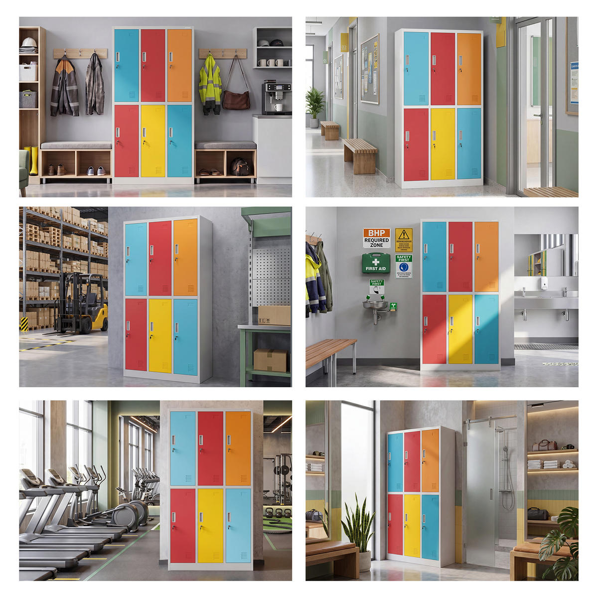 ARBEITSSCHUTZ-GARDEROBENSCHRANK IGOR 185x90x45 cm - Blau/Gelb, Metall (90/185/45cm) - Jan Nowak