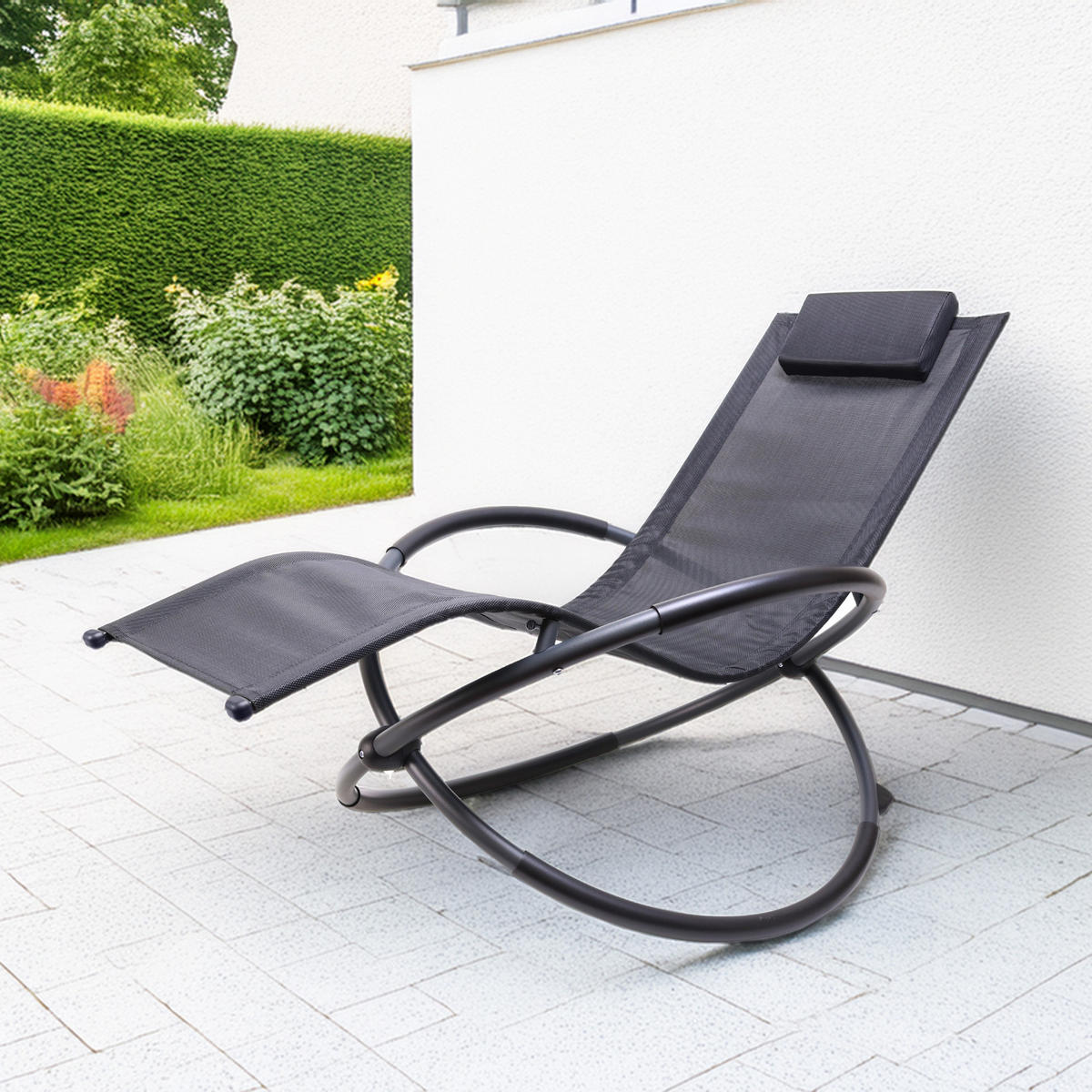 SCHWUNGLIEGE X-Form - Anthrazit, Metall (74/82/166cm) - Albatros