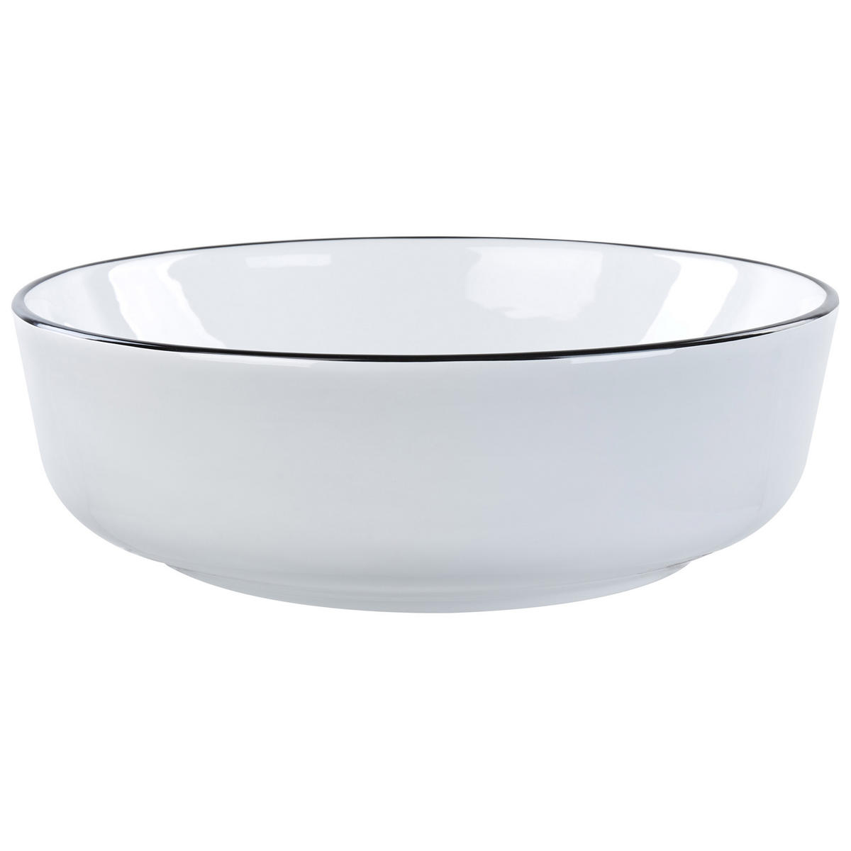 UMYVADLO NA DESKU Bílé 42 cm Keramika Xert - bílá/černá, keramika (42/14/42cm) - Beliani
