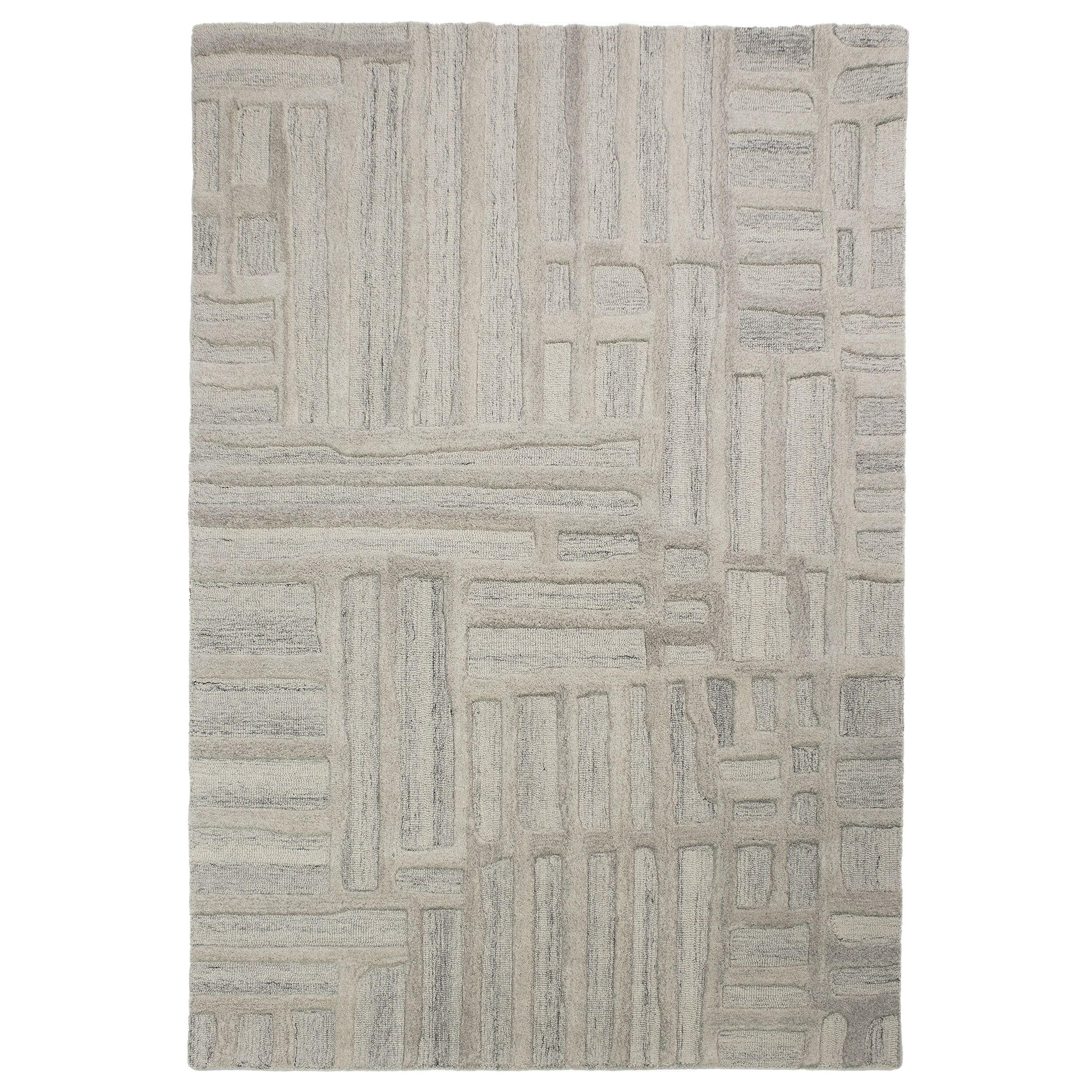 TEPPICH aus Wolle EDALE in Natur, abstrakt, Florhöhe 6 mm, 160 x 230 cm - Beige, Textil (160/230cm) - KADIMA DESIGN