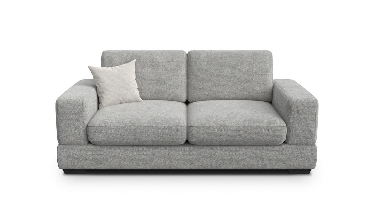 SOFA OTTO 3-Sitzer, grau - Schwarz/Grau, Holz/Textil (201/89/98cm) - Courtois Laville