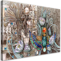 WANDBILD ägyptische hieroglyphen und skarablen - Braun, Textil (60/40cm) - Feeby