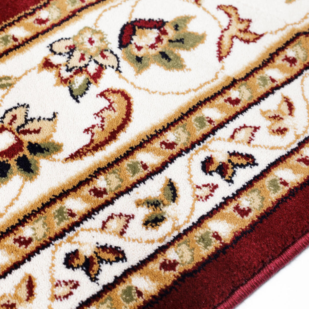 TEPPICH Traditionell-Floral-Design GLAZERT, Rot 133x133 cm - Rot, Textil (133/133cm) - KADIMA DESIGN
