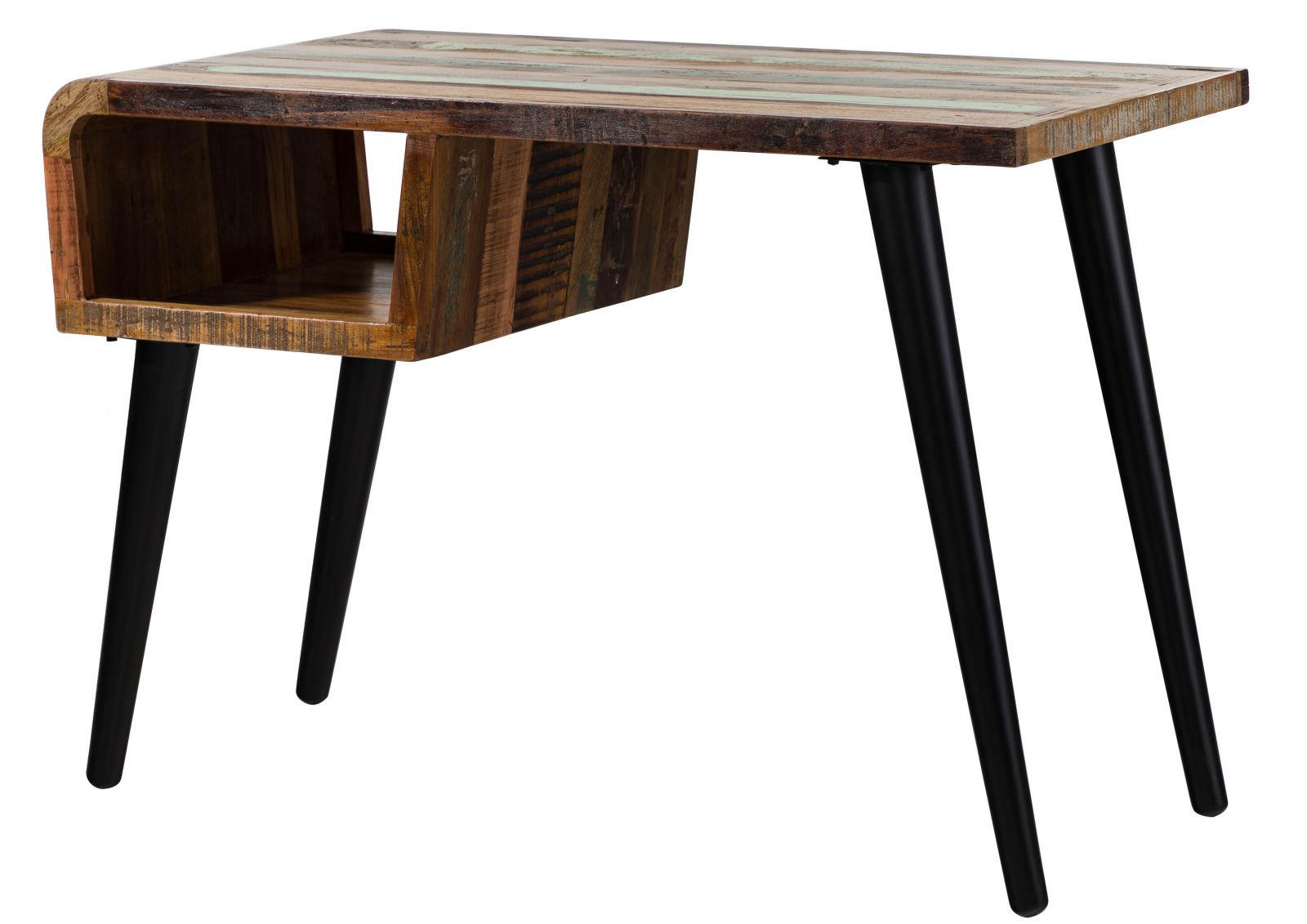 SCHREIBTISCH Altholz 116x59x79 mehrfarbig lackiert SIXTIES #104 - Multicolor, Holz (59/116/79cm) - Massivmoebel24